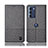 Cloth Case Stands Flip Cover H14P for Motorola Moto Edge S30 5G Gray