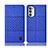 Cloth Case Stands Flip Cover H14P for Motorola MOTO G52 Blue