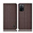 Cloth Case Stands Flip Cover H14P for Oppo A53s 5G Brown