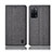 Cloth Case Stands Flip Cover H14P for Oppo A53s 5G Gray