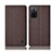 Cloth Case Stands Flip Cover H14P for Oppo A55S 5G Brown