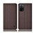 Cloth Case Stands Flip Cover H14P for Oppo A56 5G Brown