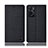 Cloth Case Stands Flip Cover H14P for Oppo A76 Black