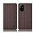 Cloth Case Stands Flip Cover H14P for Oppo A94 5G Brown