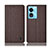 Cloth Case Stands Flip Cover H14P for Oppo A98 5G Brown