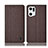 Cloth Case Stands Flip Cover H14P for Oppo Find X5 Pro 5G Brown