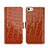 Crocodile Leather Stands Case for Apple iPhone 5 Brown