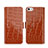 Crocodile Leather Stands Case for Apple iPhone 5S Brown