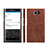 Hard Rigid Plastic Leather Snap On Case for Blackberry Priv Brown