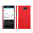 Hard Rigid Plastic Leather Snap On Case for Blackberry Priv Red