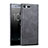 Hard Rigid Plastic Leather Snap On Case for Sony Xperia XZ Premium Black