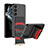 Hard Rigid Plastic Matte Finish Case Back Cover AC1 for Samsung Galaxy S21 Plus 5G Red and Black