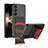 Hard Rigid Plastic Matte Finish Case Back Cover AC1 for Samsung Galaxy S24 Plus 5G Red and Black