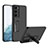 Hard Rigid Plastic Matte Finish Case Back Cover with Stand AC1 for Samsung Galaxy S22 5G Black