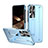 Hard Rigid Plastic Matte Finish Case Back Cover with Stand ZL2 for Samsung Galaxy S24 Ultra 5G Blue