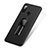 Hard Rigid Plastic Matte Finish Case Cover with Finger Ring Stand A01 for Xiaomi Mi 8 Black