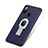 Hard Rigid Plastic Matte Finish Case Cover with Finger Ring Stand A01 for Xiaomi Mi 8 Blue