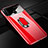 Hard Rigid Plastic Matte Finish Case Cover with Magnetic Finger Ring Stand A01 for Huawei Enjoy 10 Plus Red