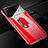 Hard Rigid Plastic Matte Finish Case Cover with Magnetic Finger Ring Stand A01 for Oppo F15 Red