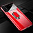 Hard Rigid Plastic Matte Finish Case Cover with Magnetic Finger Ring Stand A01 for Oppo Find X2 Red