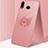 Hard Rigid Plastic Matte Finish Case Cover with Magnetic Finger Ring Stand A01 for Samsung Galaxy A6s Rose Gold