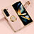 Hard Rigid Plastic Matte Finish Case Cover with Magnetic Finger Ring Stand AN1 for Samsung Galaxy Z Fold5 5G Rose Gold