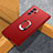 Hard Rigid Plastic Matte Finish Case Cover with Magnetic Finger Ring Stand for Xiaomi POCO M3 Pro 5G Red