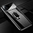 Hard Rigid Plastic Matte Finish Case Cover with Magnetic Finger Ring Stand P01 for Oppo A52 Black