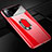 Hard Rigid Plastic Matte Finish Case Cover with Magnetic Finger Ring Stand P01 for Oppo A52 Red