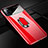 Hard Rigid Plastic Matte Finish Case Cover with Magnetic Finger Ring Stand P01 for Oppo A72 Red