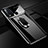 Hard Rigid Plastic Matte Finish Case Cover with Magnetic Finger Ring Stand P01 for Vivo Y50 Black