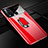 Hard Rigid Plastic Matte Finish Case Cover with Magnetic Finger Ring Stand P01 for Vivo Y50 Red