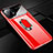 Hard Rigid Plastic Matte Finish Case Cover with Magnetic Finger Ring Stand P01 for Xiaomi Mi 11 Lite 4G Red