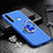 Hard Rigid Plastic Matte Finish Case Cover with Magnetic Finger Ring Stand P01 for Xiaomi Redmi Note 8 Blue