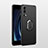 Hard Rigid Plastic Matte Finish Case Cover with Magnetic Finger Ring Stand S01 for Vivo Y72 5G