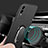 Hard Rigid Plastic Matte Finish Case Cover with Magnetic Finger Ring Stand S01 for Vivo Y74s 5G