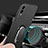 Hard Rigid Plastic Matte Finish Case Cover with Magnetic Finger Ring Stand S01 for Vivo Y76s 5G