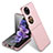Hard Rigid Plastic Matte Finish Front and Back Cover Case 360 Degrees AC5 for Huawei P60 Pocket Rose Gold