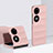 Hard Rigid Plastic Matte Finish Front and Back Cover Case 360 Degrees BH3 for Huawei P60 Pocket Rose Gold