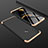 Hard Rigid Plastic Matte Finish Front and Back Cover Case 360 Degrees for Huawei Honor V10 Lite Gold and Black