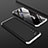 Hard Rigid Plastic Matte Finish Front and Back Cover Case 360 Degrees for Huawei Honor V30 5G Silver and Black