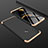 Hard Rigid Plastic Matte Finish Front and Back Cover Case 360 Degrees for Huawei Honor View 10 Lite Gold and Black