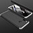 Hard Rigid Plastic Matte Finish Front and Back Cover Case 360 Degrees for Huawei Nova 4e Silver and Black