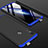 Hard Rigid Plastic Matte Finish Front and Back Cover Case 360 Degrees for Huawei P Smart Z Blue and Black