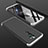Hard Rigid Plastic Matte Finish Front and Back Cover Case 360 Degrees for Oppo A5 (2020) Silver and Black