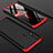 Hard Rigid Plastic Matte Finish Front and Back Cover Case 360 Degrees for Oppo A8 Red and Black