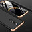 Hard Rigid Plastic Matte Finish Front and Back Cover Case 360 Degrees for Oppo A9 Gold and Black