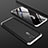 Hard Rigid Plastic Matte Finish Front and Back Cover Case 360 Degrees for Oppo Reno Ace Silver and Black