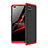 Hard Rigid Plastic Matte Finish Front and Back Cover Case 360 Degrees for Oppo Reno4 F Red and Black