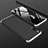 Hard Rigid Plastic Matte Finish Front and Back Cover Case 360 Degrees for Samsung Galaxy A50S Silver and Black